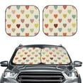 thumbnail image 2 of Fotbe Heart Polka Dot 2-Piece Car Windshield Sun Shade | Sun Blocker for Car Windshield | Foldable Automotive Interior Accessories for Sun Protection-Medium, 2 of 7