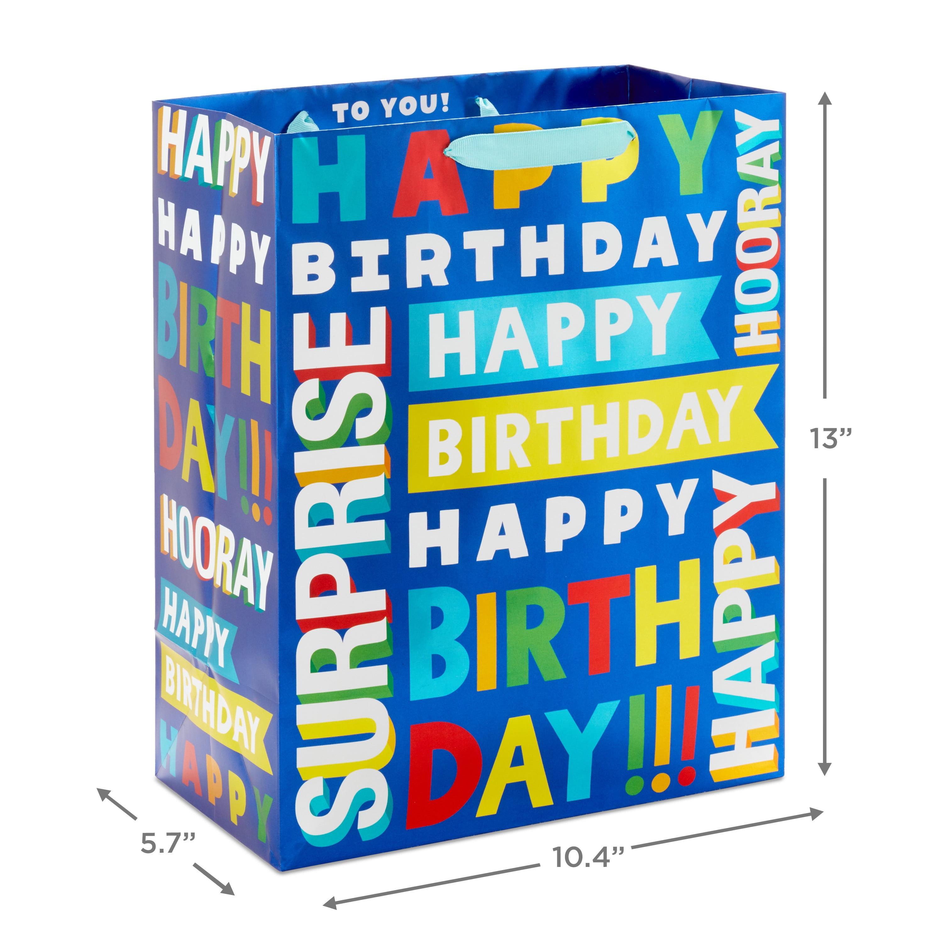 Hallmark Large Birthday Gift Bag (Tossed Words on Blue)