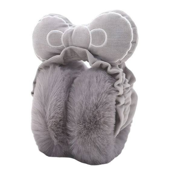 TELOLY Kids Winter Earmuffs Warm Ear Muffs Baby Girls Plush Ear Warmers - Gray