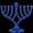 Blue, variant on Nua Collection 59030 Menorah Classic Candle Ivory - 7 in.