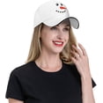 thumbnail image 3 of Snowman Face Hat Adjustable Funny Sandwich Baseball Cap Curved Visor Men Women, 3 of 6