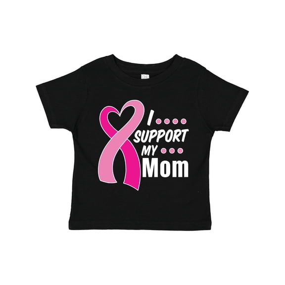 Inktastic Breast Cancer Awareness I Support My Mom with Pink Ribbon Boys or Girls Toddler T-Shirt