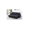 thumbnail image 3 of Devion Furniture Polyester Fabric Reversible Sleeper Sectional Sofa-Color:Black, 3 of 6