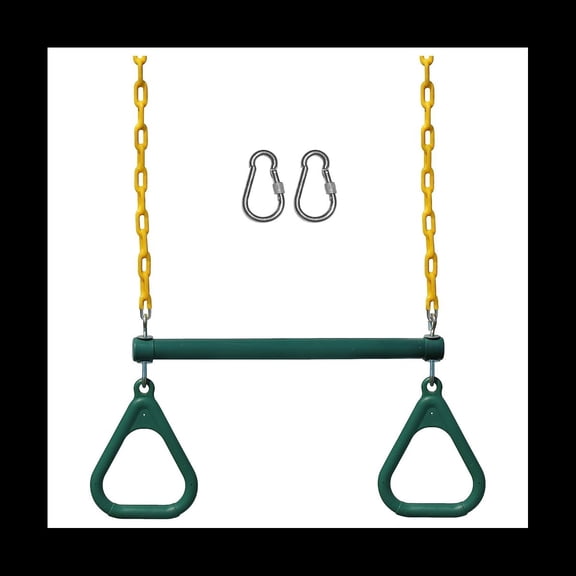 Swing Sets for Backyard-Set Includes 18Inch Trapeze Swing Bar & 48Inch Heavy Duty Chain with Locking Carabiners (Green)