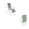 thumbnail image 3 of Best Choice Products Set of 2 Zero Gravity Lounge Chair Recliners for Patio, Pool w/ Cup Holder Tray - Sage Green/White, 3 of 9