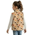 thumbnail image 2 of Xoenoiee Turkey Pumpkin Maple Leaves Print Girls Lightweight Vest with Pockets Thanksgiving Zip Up Stand Collar Jacket Sleeveless Winter Warm Vests Outerwear, Size 7-8 Years, 2 of 7