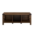 thumbnail image 4 of Rustic Farmhouse Entryway Storage Bench, Walnut, 4 of 9