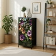 thumbnail image 7 of Dresser for Bedroom with 4 Storage Drawers Floral Vine Stained Glass Panel Decor Dressers Chest of Drawers Steel Framed Fabric Closet Organizers for Entryway, 7 of 7