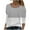 Gray, variant on HAiming Women's Long Sleeve Tops Color Block Round Neck Pullover Tunic Shirts Plus Size Loose Casual Basic Blouse