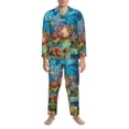 thumbnail image 3 of Fotbe Sea World Pattern Long Sleeve Pajama Set for Men,Sleepwear Set,2-piece Loungewear Set,Soft PJs Comfy Nightwear with Pockets-Medium, 3 of 7