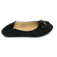 thumbnail image 3 of Victoria K Women's Foldover Sueded Faux Fur Gold Bow Ballerina Flats, 3 of 9
