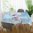 thumbnail image 6 of Coolnut Christmas Snowman Tablecloth, Waterproof Washable Polyester Square Table Cover, Durable Tablecloth for Kitchen Dining Table Party Decor, 60"X 60", 6 of 7