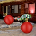 thumbnail image 4 of 2 Pieces 32 Inch Giant PVC Inflatable Christmas Decorated Ball Ornaments Outdoor Large Xmas Blow Ball Decorations for Outside Holiday Yard Lawn Porch Decor (Red, Solid), 4 of 12