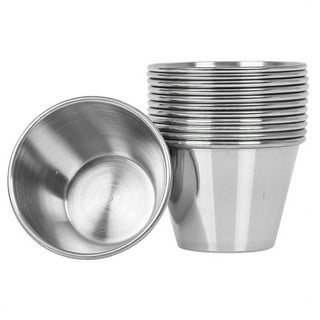 50 Pcs Metal Sauce Cups 2.5oz Ramekins, Stainless Steel Dipping Sauce Cups  Metal Condiment Container Reusable Round Butter Dressing Sauce Cups