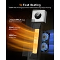 thumbnail image 4 of 2024 New Space Heater for Large Room, 33" 1500W PTC Ceramic Heater with 3D Flame Effect, Heat Up 200 Square Feet, Tower Heater for Indoor Use, 90°Oscillating With Remote, for Living Room,Bedroom, 4 of 9