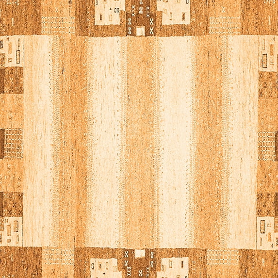 Ahgly Company Indoor Square Solid Orange Modern Area Rugs, 8' Square