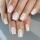 thumbnail image 3 of Press on Nails con punta curvlife, acrílico, cubierta completa, color blanco perlado, 3 of 5