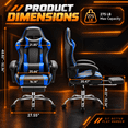 thumbnail image 4 of Ergonomic Gaming Chair with Footrest, High Back PU Leather Computer Video Game Desk Chair with Lumbar Support and Headrest, Reclining Swivel Executive Office Chair, 4 of 8