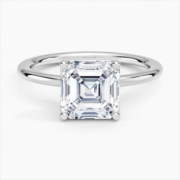 Dash Jewel Prong Set 1.8 Ct Asscher Cut Lab Created Diamond Ring - 14K White Gold Plated Ring - Causal Daily Wear Ring For Women's - Anniversary Gifts Clearance - Solitaire Clearance Wedding Rings