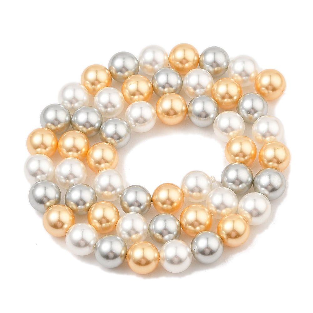 Baking Painted Pearlized Glass Pearl Round Bead Strands Orange 8mm Hole: 0.8mm 50pcs/strand 15.75''(40cm)