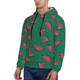 thumbnail image 2 of KLL Watermelon Print Mens Hoodie Long Sleeve Casual Pullover Hooded Sweatshirt Fashion Drawstring Hoodies with Pocket-Medium, 2 of 6