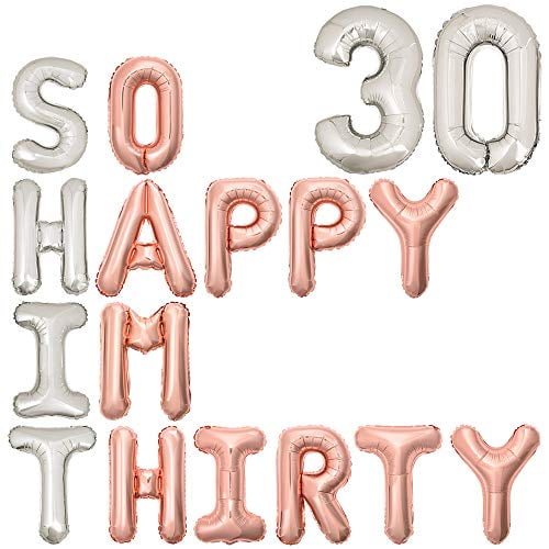 30th Birthday Balloons Funny 30th Birthday Decorations for herSo Happy