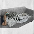 thumbnail image 6 of Wildlife Soft Flannel Fleece Throw Blanket, Abstract Cartoon Pair of Zebras Contast Stripes Zoo Silhouette Camouflage, Cozy Plush for Indoor and Outdoor Use, 70" x 90", Black and White, by Ambesonne, 6 of 6