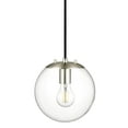 thumbnail image 1 of Linea di Liara Sferra Modern Large Glass Pendant Light Kitchen Island Brushed Nickel Pendant Lighting Clear Glass Globe Pendant Light Mid Century Hanging Light Fixture, LED Bulb Included, UL Listed, 1 of 5