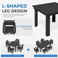thumbnail image 5 of SERWALL Outdoor Dining Set for 4, Patio Square Table and Chairs Set HDPE Dining Set, 5-Piece Patio Dining Furniture, Black, 5 of 6