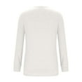 thumbnail image 4 of EchfiProm Tunic Tops for Women White Long Sleeve T-Shirts Fall V-Neck Pullover Loose Ladies, 4 of 6