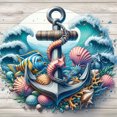 thumbnail image 3 of Ambesonne Nautical Duvet Cover Set, Underwater Around Anchor, King, Teal Pink and Coconut, 3 of 6