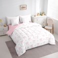thumbnail image 2 of Erosebridal Dreamy Princess Kawaii Bowknot 7-Piece Twin Bedding Sets For Bows Lovers,Kawaii Bowknots Bow Tie Bedding Comforter Set,Pink White,Reversible, 2 of 7