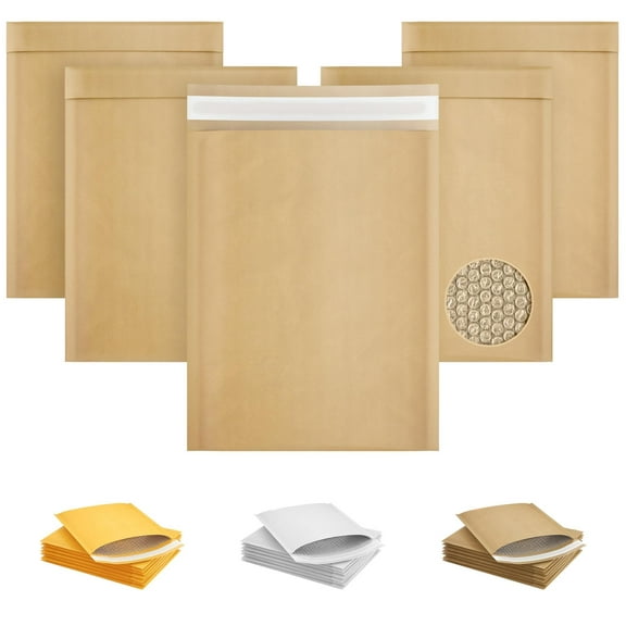 Bubble Mailers 100 pack 14.25 x 19 in Kraft Natural Brown Padded Self Seal