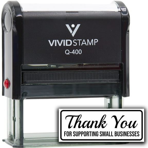 All Quality Thank You For Supporting Small Businesses Self-Inking Rubber Stamp | Business and Packaging Stamps (Black Ink) - Q-400