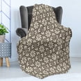 thumbnail image 4 of Retro Soft Flannel Fleece Throw Blanket, Abstract Geometric Shapes as Repeating Pinwheel Inspired Pattern Illustration, Cozy Plush for Indoor and Outdoor Use, 50" x 70", Taupe and Cream, by Ambesonne, 4 of 5