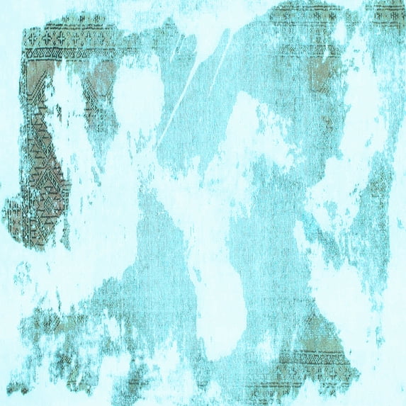 Ahgly Company Indoor Square Abstract Light Blue Modern Area Rugs, 5' Square