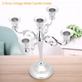 thumbnail image 2 of Candelabro Vintage de 5 brazos, candelabro artesanal de Metal, soporte para decoración del hogar, fiesta de boda, plata, 2 of 14