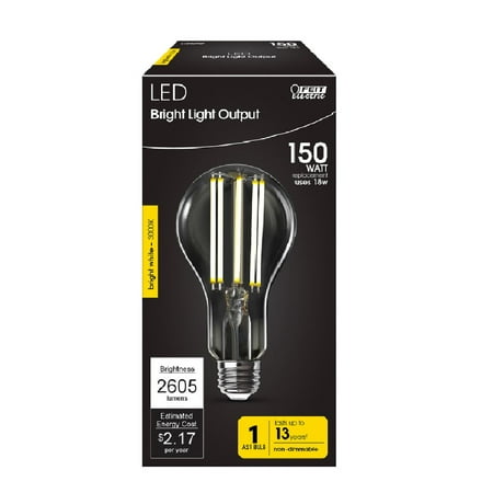 

Feit Electric Feit Electric OM150DMCL830FIL A21 Filament LED Bulb