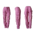 thumbnail image 3 of Charmgo Sweatpants Women Clearance, Women's Cargo Pants High Waist Baggy Jeans Pocket Loose Denim Pants Streetwear Work Pants Women Cargo Pants Women Pink, 3 of 4