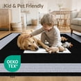 thumbnail image 4 of ODIKA 9'x12' Washable Area Rug Alfombras Minimalist Field Bordered Frame Outline Para Habitacion for Great Room, Indoor Concept, Large Living Low Pile, Flatwoven, 4 of 7