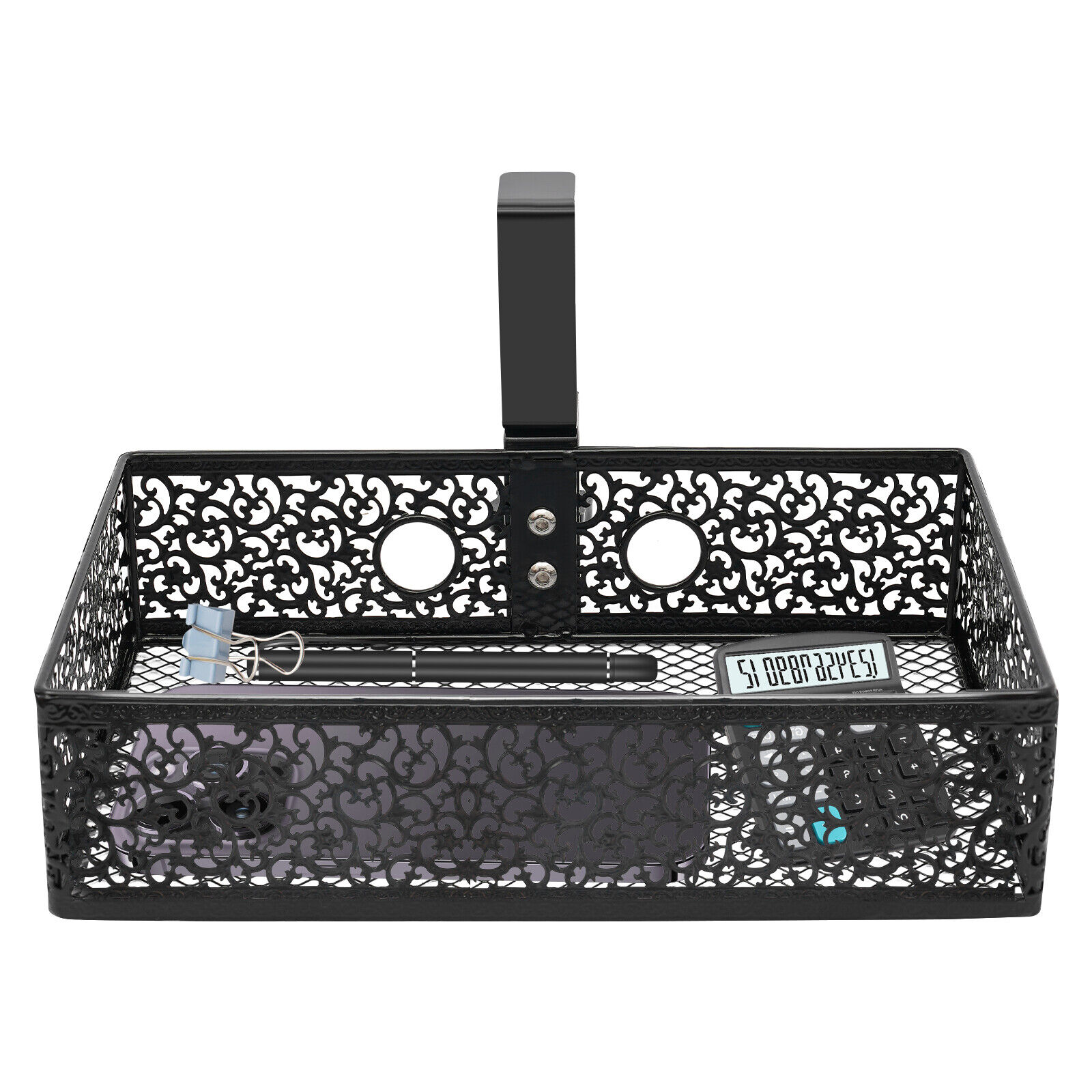 Under Desk Storage Organizer 0.3-2in Under Desk Storage Basket 360° Rotatable