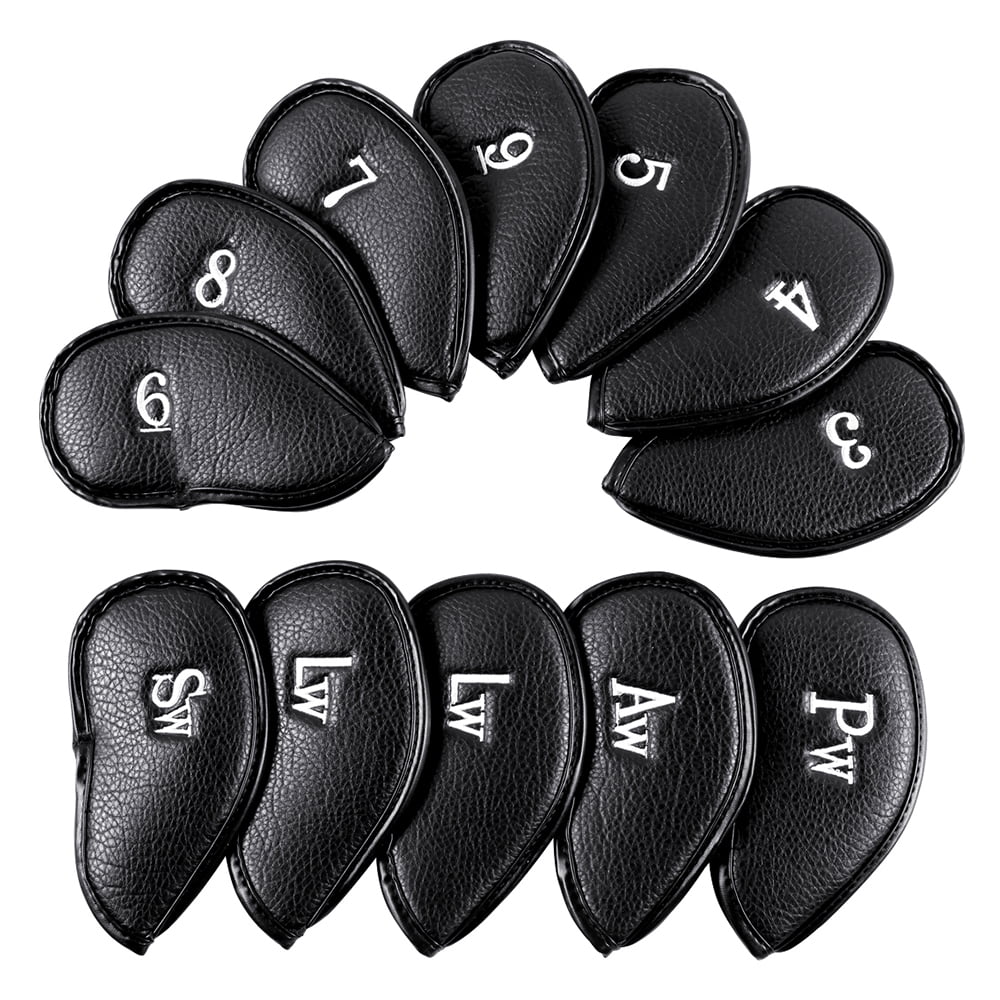 Waterproof Set of 12 PU Head cover Leather Golf Iron Head Cover Fit