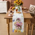 thumbnail image 2 of Spring Groundhog Table Runner 72 Inches, Watercolor Sunflower Botanical Vintage Bed Runner Dresser Scarves Tabletop for Indoor Outdoor Parties/Ceremony/Banquet, 14" x 72", 2 of 8