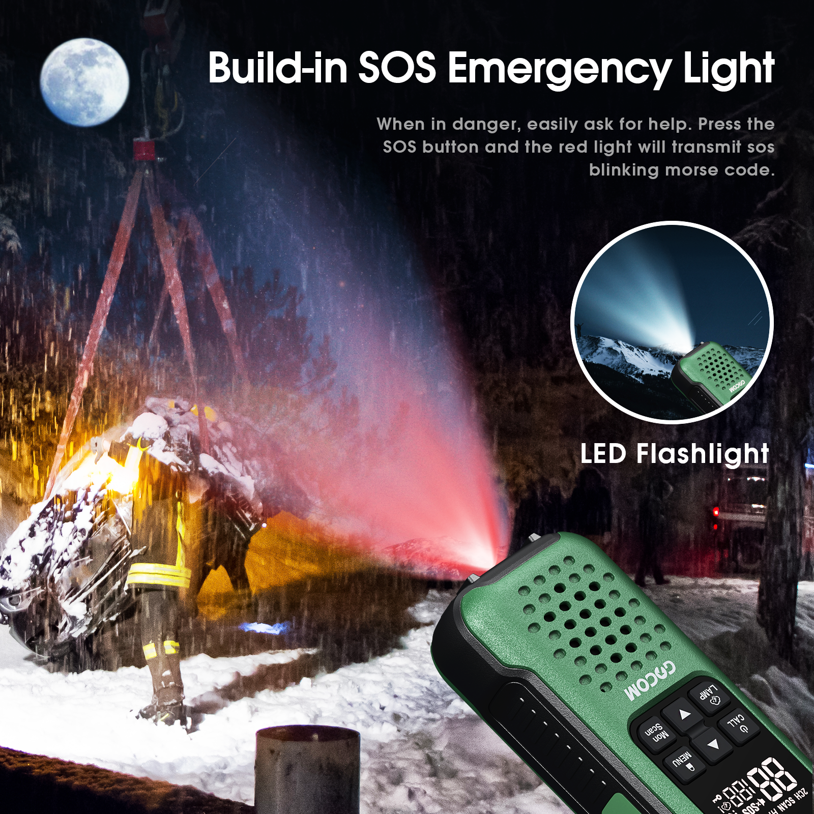 GOCOM G9 IP67 Waterproof Two Way Radios,Outdoor Adventure NOAA Weather Alert   SOS Emergency Lamp Adult Walkie Talkies Long Range Rechargeable (G9-6  Pack)