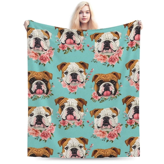 English Bulldog Blanket Gifts for Adult 50x40
