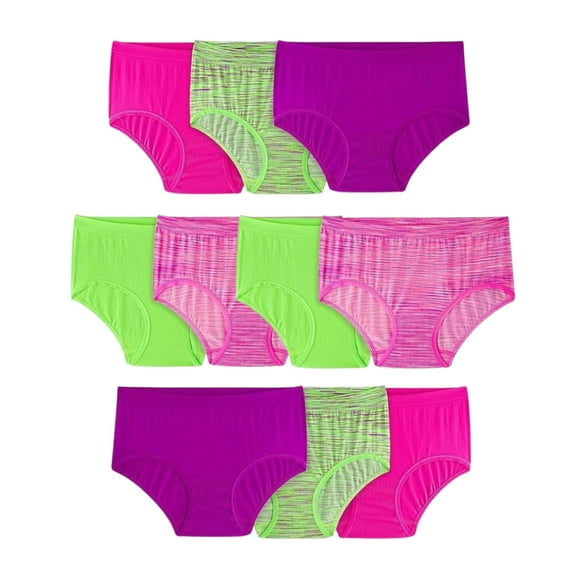 Fruit of the Loom Girls' Seamless 360° Stretch Briefs Underwear Size 14-16 Multicolor