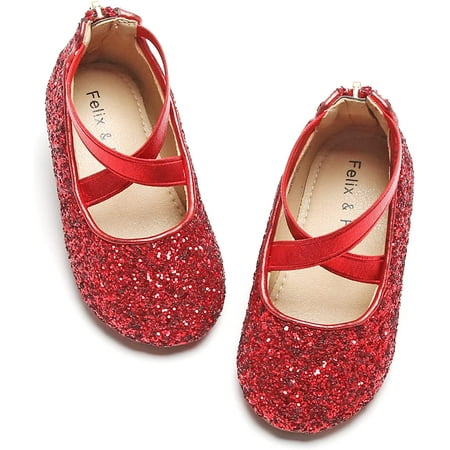 

Toddler Flower Girl Dress Shoes - Girl Ballet Flats Party School Shoes Wedding