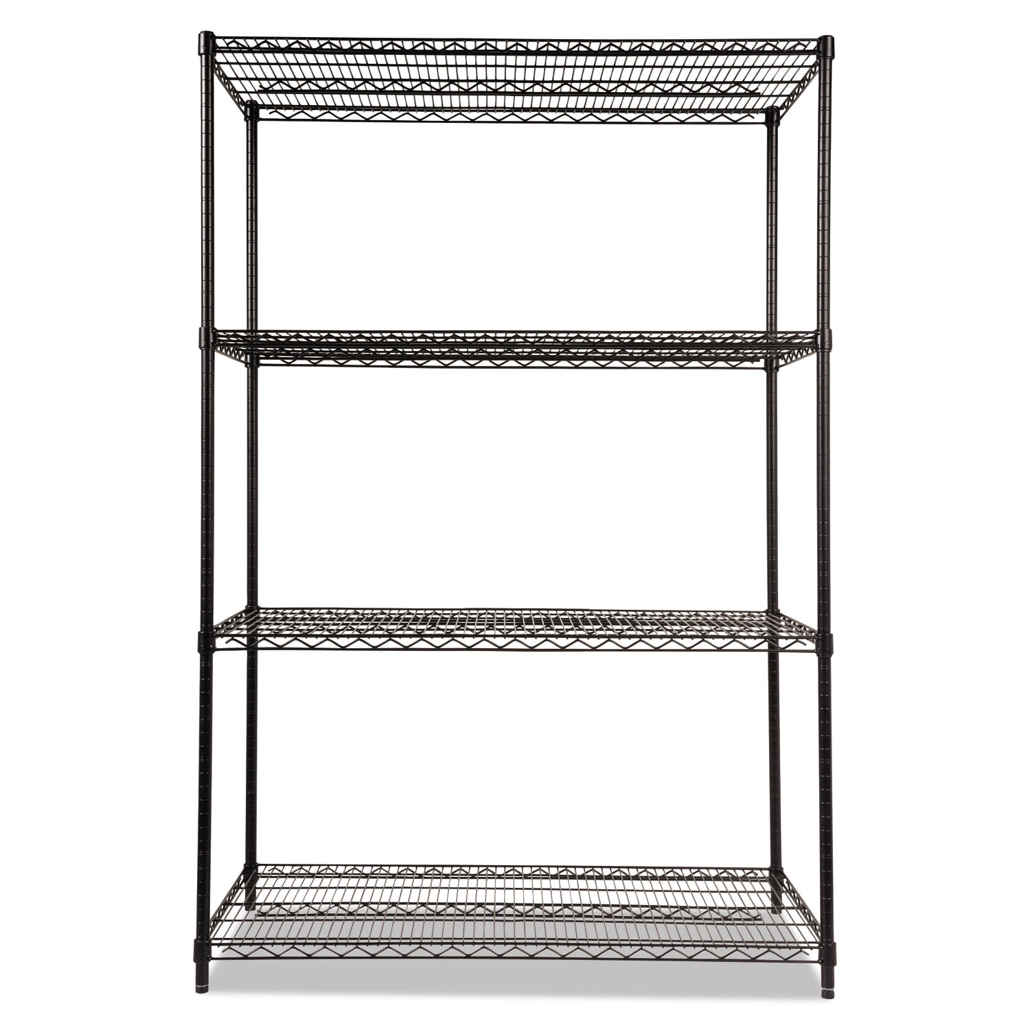 Alera Nsf Certified Industrial 4-Shelf Wire Shelving Kit, 48 x 24 x 72, Black
