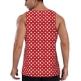 thumbnail image 3 of Easygdp Red Polka Dot Men's Tank Top, Sleeveless Muscle T Shirts, Breathable, Quick-Dry, Loose for Gym, Running, Fitness - XX-Large, 3 of 9
