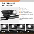 thumbnail image 3 of Luces para bicicleta NQ Luz LED recargable delantera y trasera 2000 mAh, 3 of 5